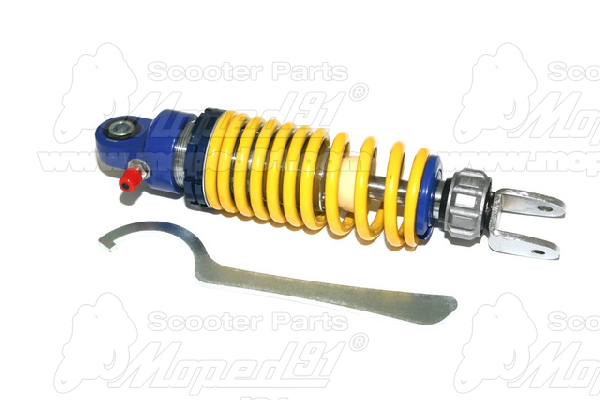 Federbein Hinten BETA CRONO 50 / TEMPO / ITALJET BAZOOKA 50 / PISTA 2 / PEPORTER / YANKEE / MALAGUTI CENTRO 50 / F10 JETLINE / YESTERDAY / MBK BOOSTER 50 / ROCKET / EVOLIS / SORRISO / FORTE / PEUGEOT ZENITH 50 / YAMAHA AXIS 50 / BWS / JOG 245mm-sport