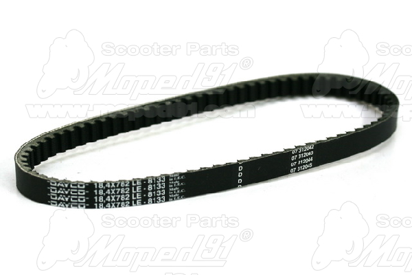 APRILIA  drive belt (18,4x782) SR DITECH 50 (00-03) / SR FACTORY 50 (´05-) / HABANA-CUSTOM 50 (99-02) / MOJITO CUSTOM 50 (99-03) / MOJITO RETRO (99-03) / SCARABEO-DITECH 50 (´01-) / SUZUKI KATANA 50 (97-04) / STREET MAGIC / ZILION 50 DAYCO