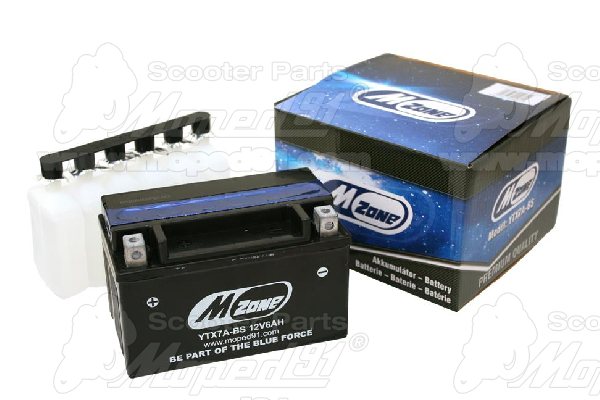 akkumulátor 12V 6Ah YTX7A-BS 150x87x94 + savcsomag AGM technologiával MZONE