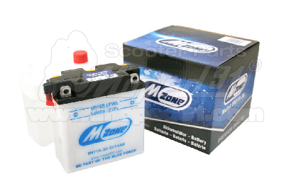 BATTERY 6V 11Ah (6N11A-3A) acid 122x62x132 SIMSON 50 / S51 / MZ ES / TS 150-250 (198340) MZONE