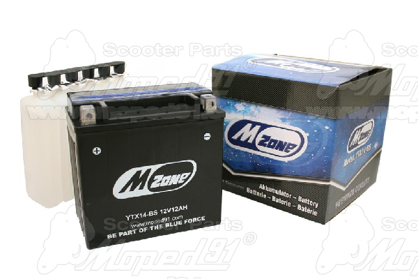 Akkumulátor 12V 12Ah YTX14-BS 150x87x146 + savcsomag AGM technologiával MZONE