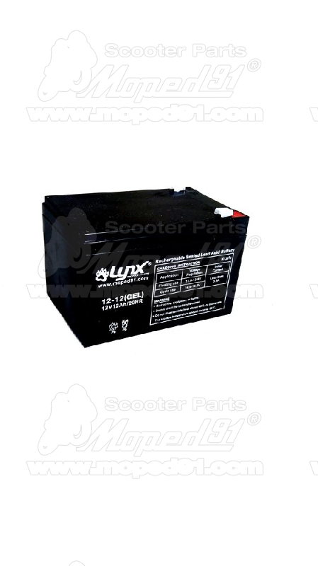akkumulátor 12V 12Ah 151x98x96 elektromos kerékpárhoz zselés Lynx