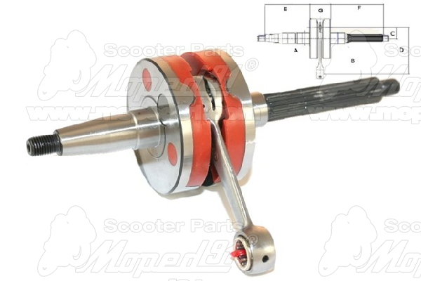 főtengely PIAGGIO SFERA/ZIP/QUARTZ 50cc 2T