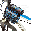 taška na mobil na bicykel, veľkosť balenia: jednostranná 16 * 6 * 12 cm, Materiál: Polyester + PVC + Umelá koža, Kapacita 2,5 l, Hmotnosť: 0,23 kg, Veľkosť tašky na mobil: 5,5 ", čierno-modrý vzor, ??LYNX