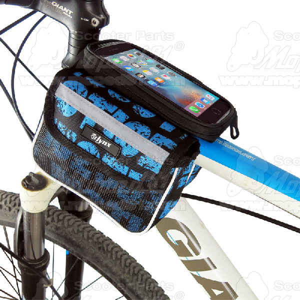 taška na mobil na bicykel, veľkosť balenia: jednostranná 16 * 6 * 12 cm, Materiál: Polyester + PVC + Umelá koža, Kapacita 2,5 l, Hmotnosť: 0,23 kg, Veľkosť tašky na mobil: 5,5 ", čierno-modrý vzor, ??LYNX