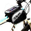 Taška na mobil na hornú trubicu na bicykel 180 * 190 * 125 mm, Materiál: Polyester + PVC + Umelá koža, Veľkosť tašky na mobil 5,5 ": 25 * 170 * 90 mm, Hmotnosť: 5,5 palca: 233 g, čierno-modrá, LYNX