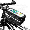 Taška na mobil na hornú trubicu na bicykel 21 * 9 * 10,5 cm, Veľkosť mobilu: menej ako 6,0 palcov, Hmotnosť: 150 g, Otvor na slúchadlá, Suchý zips, sivo-čierna so svetlým pruhom, LYNX