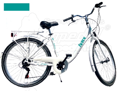 LYNX Kerékpár 28"  6 seb. 18" váz white-türkiz CARIBBEAN- CITY ( súly: 15,3  kg)