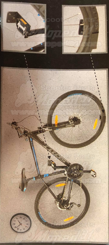 Fahrraddepotaufhänger, am Pedal hängend, mit Schutzabdeckung, platzsparend, mit mitgelieferten Schrauben und Stopfen, schwarz