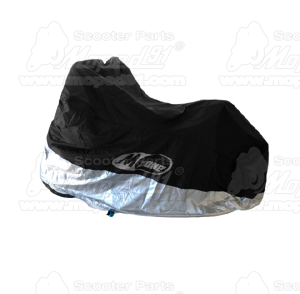 Regenschutz Roller, Polyester, schwarz-silber Größe: L 228x99x124 cm MZONE