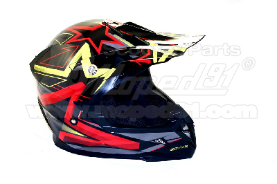 bukósisak BLACK RED STAR CROSS. Méret: XS. MZONE