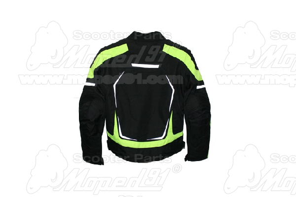 Motormantel "TRACK" Neon. Größe: XL, Cordura-Material, Herausnehmbares wasserdichtes Futter, CE-geprüfte Protektoren, 100% wasserdichte Tasche, Belüftungssystem, verstellbarer Arm und Handgelenkband, reflektierende Kante MZONE