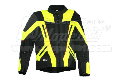 motoros kabát XTREME. Méret: XL. 600D cordura anyagból, Kivehető thermo bélés, CE jóváhagyott protektorok, 100% vízálló zseb, szellőzőrendszerrel, nadrággal összezipzározható, állítható kar és csukló pántok, fényvisszaverő szegély MZONE