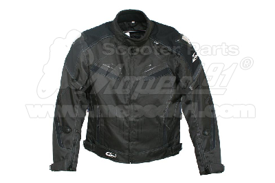 motoros kabát WILSON. Méret: XL. 600D cordura anyagból, fém protektor a váll részen, kivehető thermo bélés, CE jóváhagyott protektorok, 100% vízálló zseb, szellőzőrendszerrel, nadrággal összezipzározható, állítható kar és csukló pántok, fényvisszaverő sze
