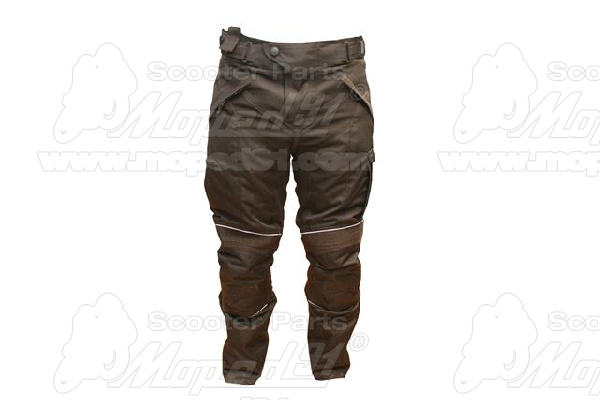 motoros nadrág  . Méret: XL. 600D cordura anyagból, Kivehető thermo bélés, tépőzáras derék méret állítás  CE jóváhagyott protektorok, 100% vízálló zseb, Légáteresztő , fényvisszaverő csíkkal, kabáttal  összezipzározható, MZONE