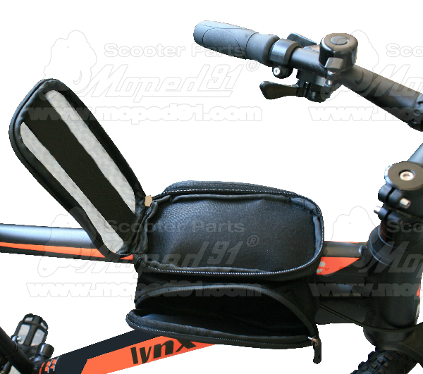 Taška na mobil na hornú trubicu na bicykel 180 * 190 * 125 mm, Materiál: Polyester + PVC + Umelá koža, Veľkosť tašky na mobil 5,5 ": 25 * 170 * 90 mm, Hmotnosť: 5,5 palca: 233 g, čierno-modrá, LYNX