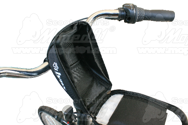 taška na mobil na bicykel 18,5 * 9,5 * 8,5 cm, materiál: 600D polyester + PE+ priehľadné PVC, Hmotnosť: 100 g, Dizajn svetelná závora, 7 "dotykový displej, čierno-sivý so svetlým pruhom, LYNX