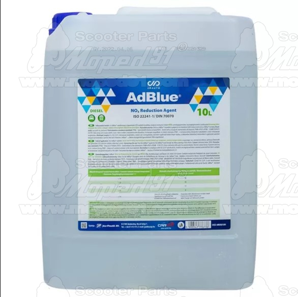 Ad Blue, KISZERELÉS: 10L