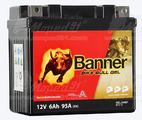 akkumulátor 12V 6Ah BGTZ7-S BANNER BIKE BULL GEL 114X71X106