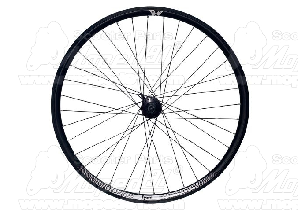 fűzött kerék 29" első tárcsafékes duplafalú alu felni, KRYPTONX fekete agy LYNX