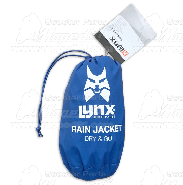 esőkabát vízhatlan, fényvisszaverő csíkkal, kék, méret: S, Dry & Go LYNX