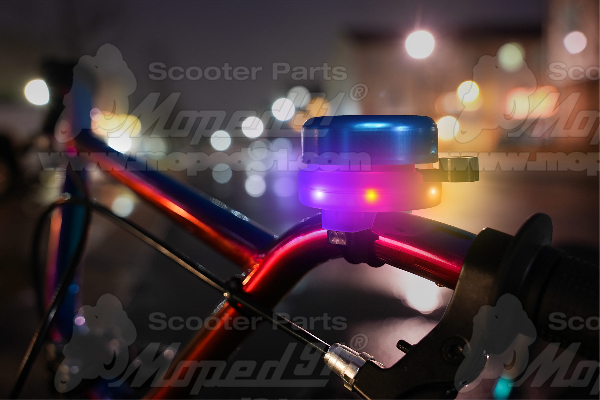 kerékpár csengő kék, színes led világítással BRIGHTZ