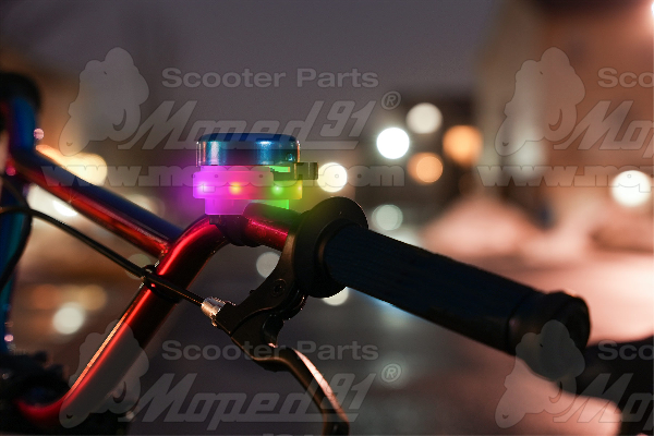 kerékpár csengő kék, színes led világítással BRIGHTZ
