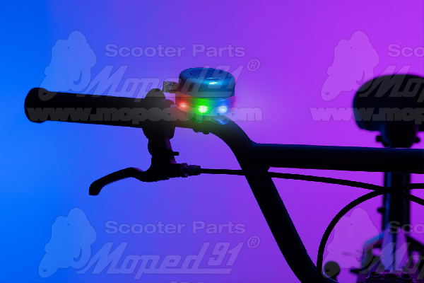 kerékpár csengő kék, színes led világítással BRIGHTZ