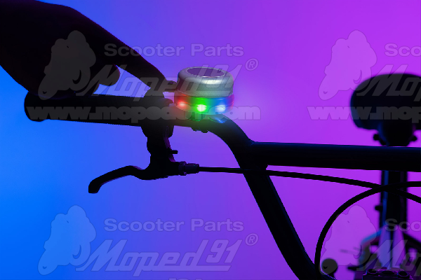 kerékpár csengő ezüst, színes led világítással BRIGHTZ