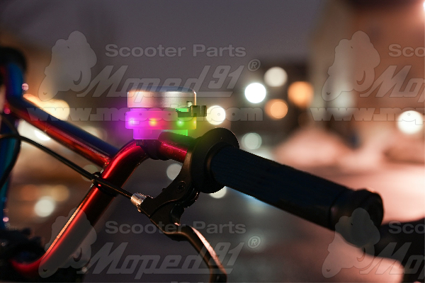 kerékpár csengő ezüst, színes led világítással BRIGHTZ