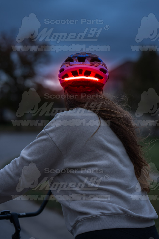 kerékpár fejvédő piros led világítás BRIGHT