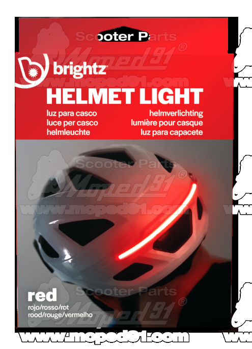 kerékpár fejvédő piros led világítás BRIGHT