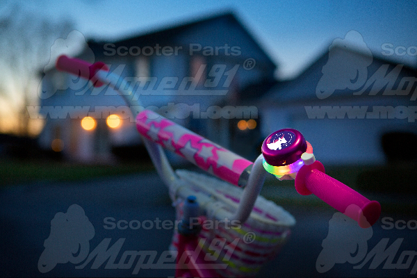 kerékpár csengő pink unikornisos, színes led világítással BRIGHTZ