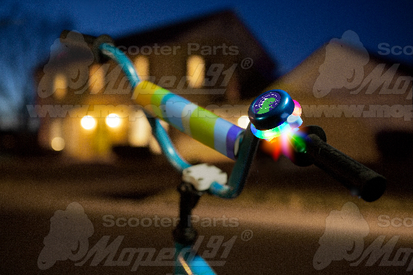kerérkpár csengő kék, dinós, színes led világítással BRIGHTZ