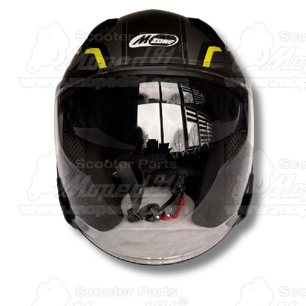 bukósisak nyitott. BLACK MATT - FLUO YELLOW méret: XS MZONE