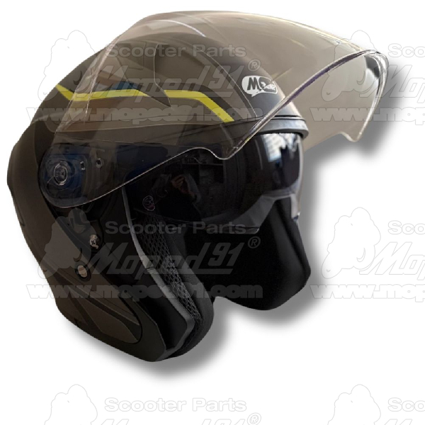 bukósisak nyitott. BLACK MATT - FLUO YELLOW méret: XS MZONE