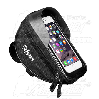 taška na mobil na bicykel 18,5 * 9,5 * 8,5 cm, materiál: 600D polyester + PE+ priehľadné PVC, Hmotnosť: 100 g, Dizajn svetelná závora, 7 "dotykový displej, čierno-sivý so svetlým pruhom, LYNX