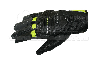 Rękawice motocyklowe letnie "URBAN", rozmiar: XXXL, długie rękawy, czarny neon, wzmocniona gumowana konstrukcja na karku, wysokiej jakości lakierowana skóra bydlęca dla wygody, zewnętrzna rękawica zewnętrzna z wbudowanym systemem wentylacyjnym, wewnętrzna