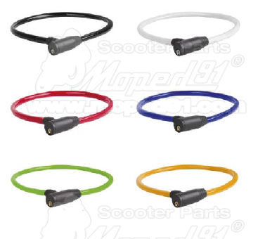 BICYCLE Cable Lock 60 cm long, steel rope with plastic cover, assorted colors LYNX German Quality