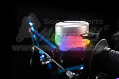 kerékpár csengő ezüst, színes led világítással BRIGHTZ