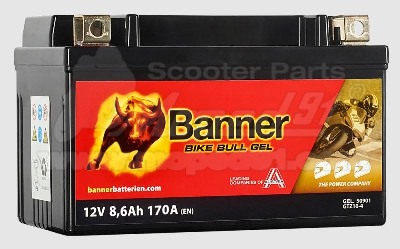 akkumulátor 12V 8Ah BGTZ10-S BANNER BIKE BULL GEL 150X88X93